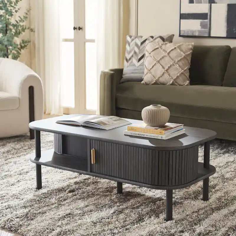 Table basse à portes coulissantes Home 2 Tambour - 43Wx22Dx17H