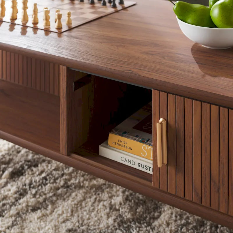 Table basse à portes coulissantes Home 2 Tambour - 43Wx22Dx17H